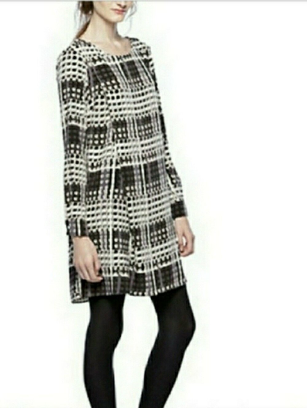 Thakoon Long Sleeve Black And White Mini Dress